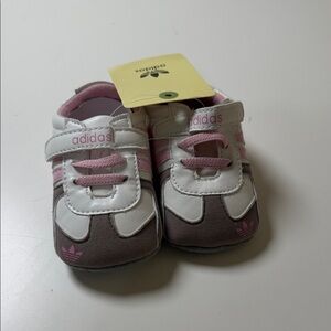 adidas White, Pink and Brown Baby Walker Shoes